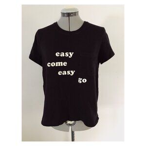 Madewell Sz L Easy Come Easy Go Black and White Tee